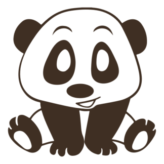 Playful Panda Decal (Brown)